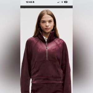 Lululemon burgundy velvet scuba set